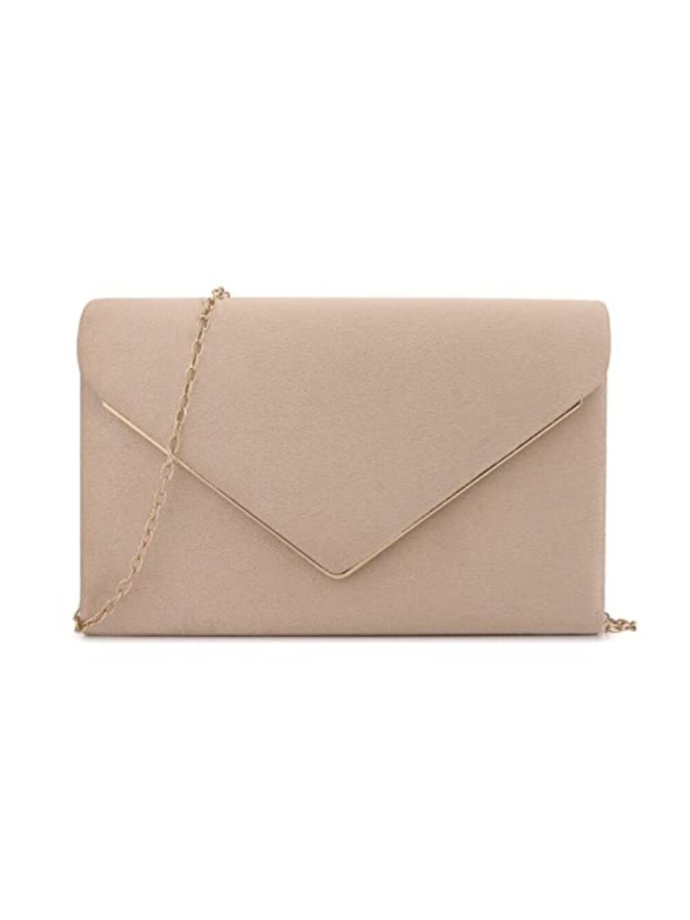 BBjinronjy Evening Clutch Purse Faux Suede Pleated Handbag with Chain Strap